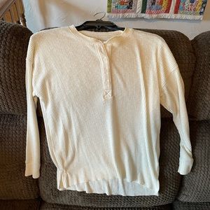 Cream long sleeve shirt